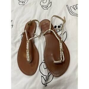 Ralph Lauren White & Gold Sandals